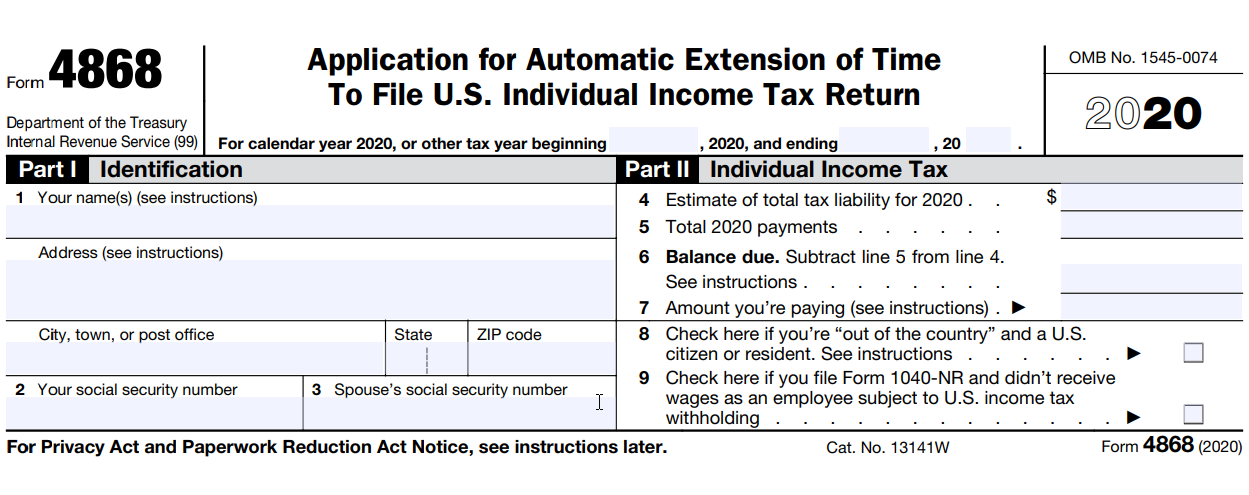 download irs form 4868